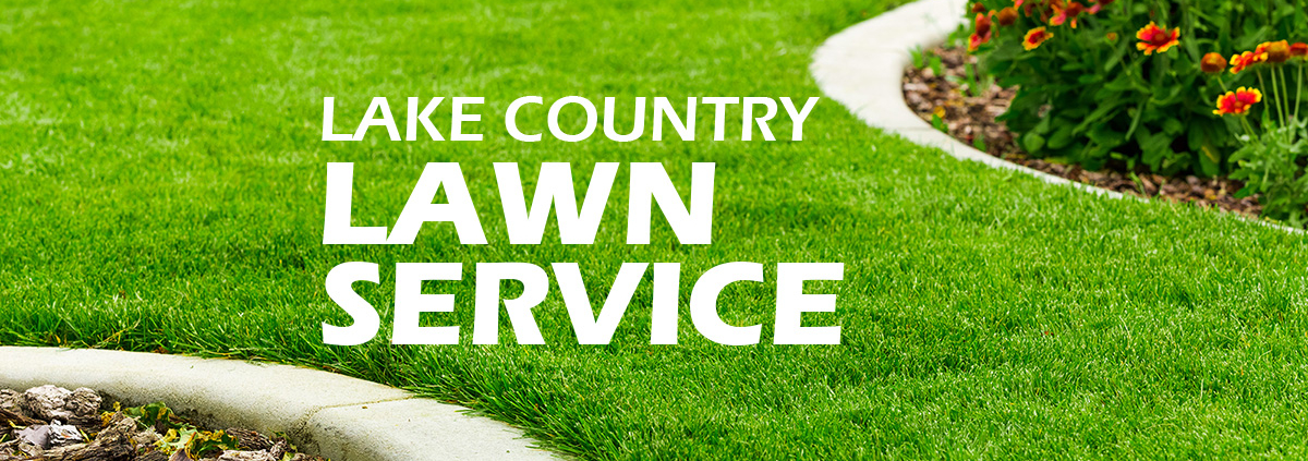 Lawn service advertisement with green grass.