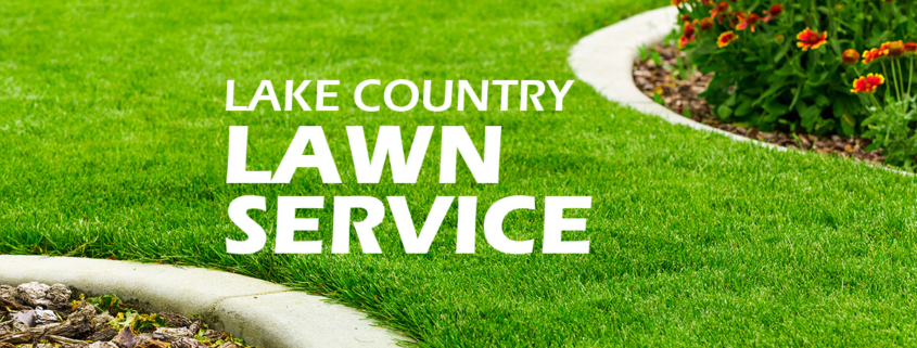 Lawn service advertisement with green grass.
